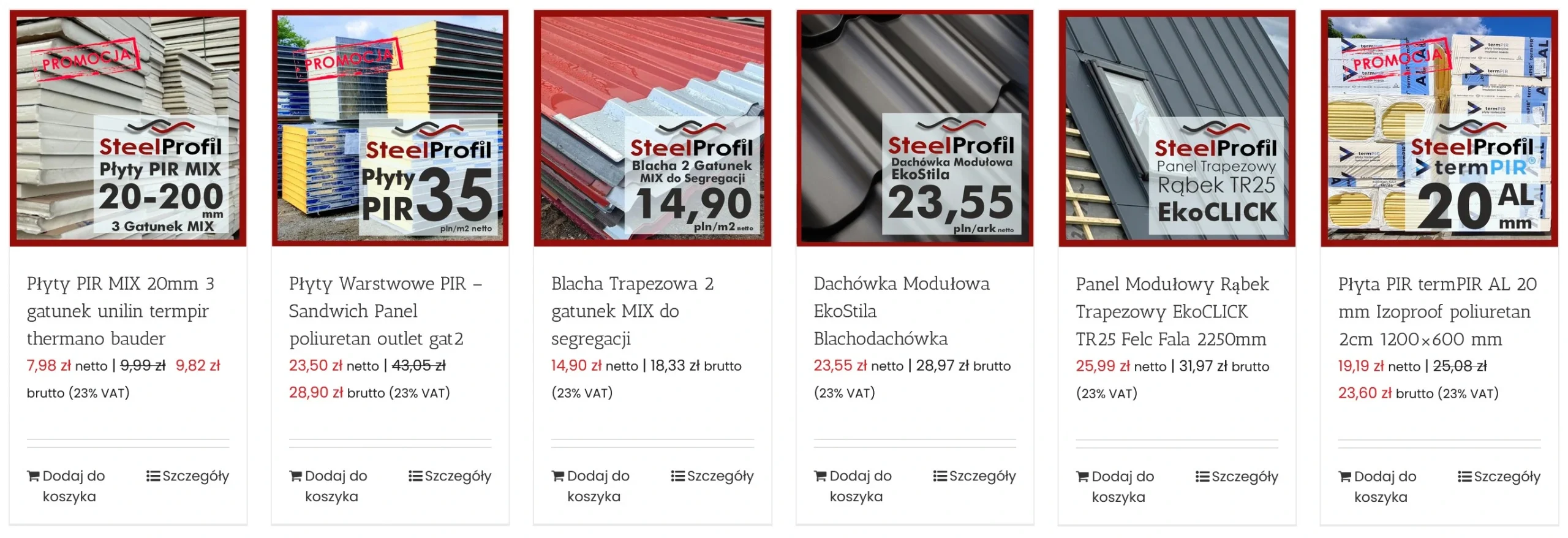 Blachy trapezowe — oferta SteelProfil