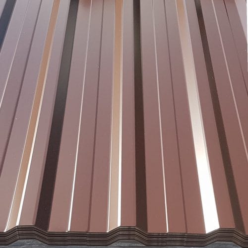 T18 powlekana poliester kolor brązowy 8017 8019 2 gatunek | blachy trapezowe