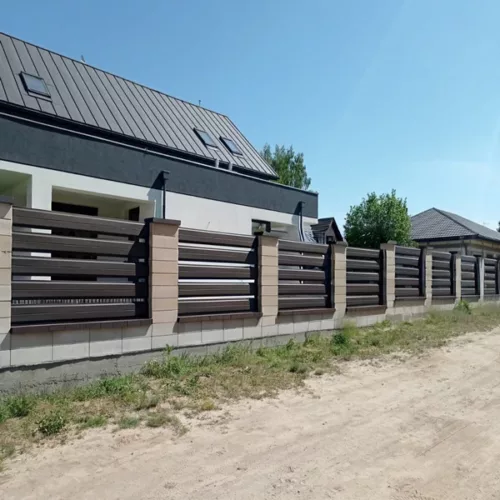 Palisadowa Omega Panel 210 drewnopodobna Ciemny Orzech | sztacheta panelowa