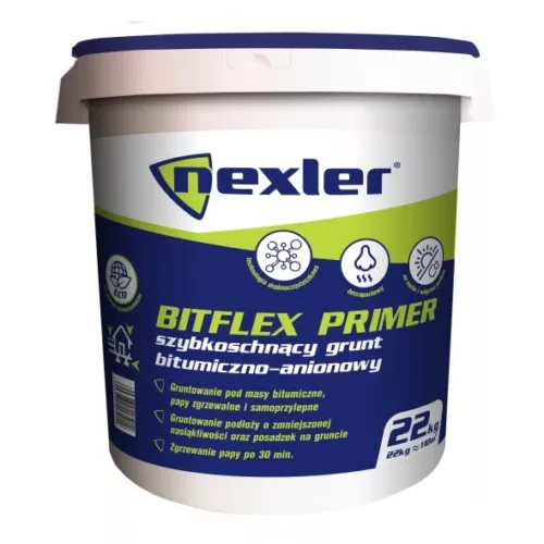 Nexler BITFLEX Primer szybkoschnący 22kg | grunt bitumiczno-anionowy